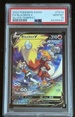 2022 Pokemon Silver Tempest Blaziken V TG14/TG30 Holo Ultra Rare PSA 10 GEM MINT - Image 1