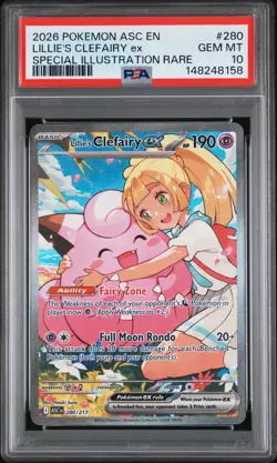 2026 POKEMON ASC EN-ASCENDED HEROES #280 LILLIE'S CLEFAIRY EX PSA 10 - Image 1