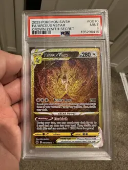 Pokemon Arceus VSTAR GG70/GG70 Crown Zenith PSA 9 MINT - Image 1