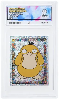 Psyduck - S10 - Glitter - 1999 Merlin Pokemon Sticker - ACE 9 - Image 1