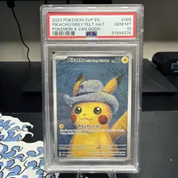 Pokemon Pikachu with Grey Felt Hat Van Gogh Full Art Promo SVP EN 085 PSA 10 - Image 1