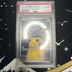 Pokemon Pikachu with Grey Felt Hat Van Gogh Full Art Promo SVP EN 085 PSA 10 - Image 2