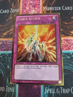 Yugioh Icarus Attack PGLD-EN080 Gold Rare 1st Edition Near Mint - Image 1
