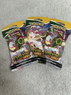 Pokemon Evolving Skies Sleeved Booster Pack x 3 sealed - Image 1