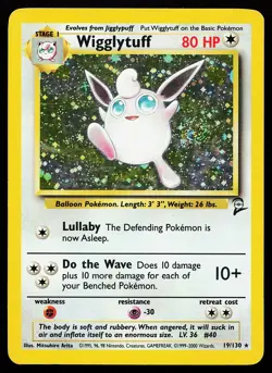 Wigglytuff 19/130 Holo Rare Base Set 2 Pokemon Card - Image 1