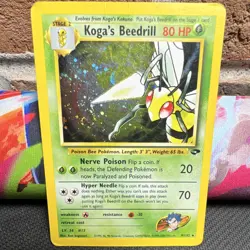 Pokemon Koga's Beedrill Holo Rare Gym Challenge 9/132 Wizards 2000 SWIRL - Image 1