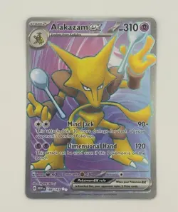 Pokemon TCG Scarlet & Violet 151 Alakazam ex 188/165 Full Art Rare Mew En Mint - Image 1