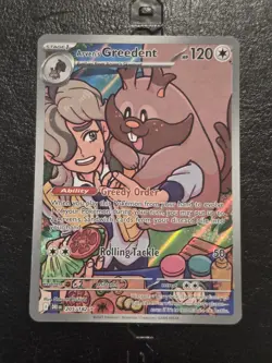 Pokemon TCG Arven's Greedent 205/182 Illustration Rare IR SV10: Destined Rivals - Image 1
