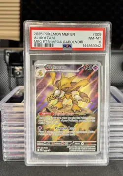 2025 POKEMON MEP EN-ME BLACK STAR PROMO #009 ALAKAZAM PSA 8 - Image 1