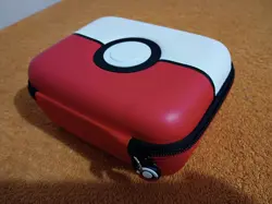 POKEMON CARD CASE 6"x5"x3" Red Zippered Hard Shell Storage Carrying Box TCG 400 - Image 1