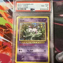 2016 POKEMON XY EVOLUTIONS #53 MEW-HOLO PSA 8 - Image 1