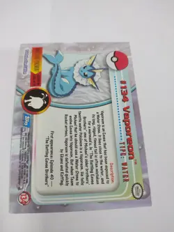 MINT 2000 Topps Pokemon TV Animation Edition Series 3 Non Holo #134 Vaporeon - Image 2