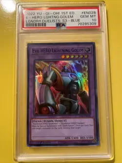 YuGiOh EVIL HERO LIGHTNING GOLEM #LDS3-EN028🔥PSA 10 GEM🔥1st ED-2022 ULTRA RARE - Image 1