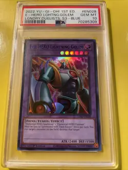 YuGiOh EVIL HERO LIGHTNING GOLEM #LDS3-EN028🔥PSA 10 GEM🔥1st ED-2022 ULTRA RARE - Image 2