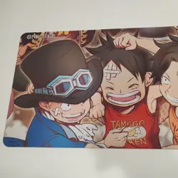 One Piece TCG Regionals 2023 FINALIST Playmat Luffy Ace Sabo Rare Bandai Mat US - Image 3