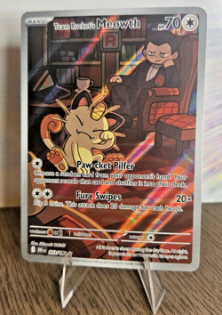 Team Rockets Meowth Destined Rivals Illustration Card 203/182 NM Condition - Image 1