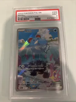 Marill 204/193 Paldea Evolved Illustration Rare Pokemon Card PSA 9 MINT - Image 1