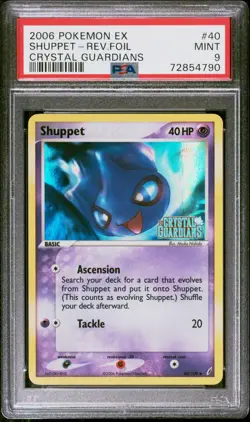 Pokemon Card Shuppet 40/100 Reverse Holo EX Crystal Guardians PSA 9 MINT - Image 1