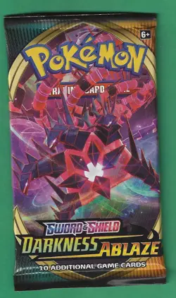 Pokemon "Darkness Ablaze" 10-Card Sealed Booster Pack (Eternamax Eternatus) - Image 1