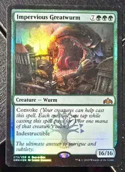 IMPERVIOUS GREATWURM Rare FOIL Guilds of Ravnica Magic The Gathering MTG - Image 1