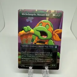 Michelangelo, Mutant BFF (Borderless) #198 (Foil) (NM) TMT Magic MTG - Image 1