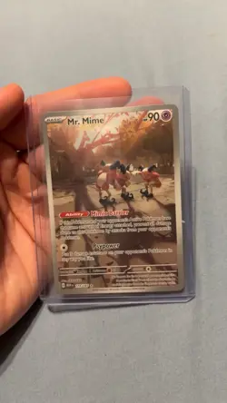 Pokemon Mr. Mime Full Art Illustration Rare Holo 90 HP 179/165 Scarlet & Violet… - Image 2