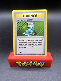 Pokemon Computer Search 071/102 First Edition Base Set (Shadowless) Regular MP-c - Image 1