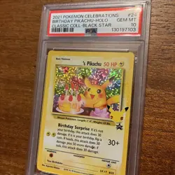2021 POKEMON CELEBRATIONS CLASSIC COLLECTION #24 BIRTHDAY PIKACHU-HOLO PSA 10 - Image 2