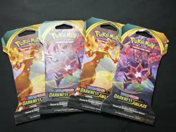 Pokemon TCG Sword & Shield Darkness Ablaze 4 Sleeved Booster Packs 820650807138 - Image 1
