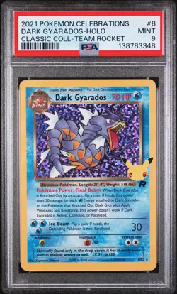 2021 POKEMON CELEBRATIONS CLASSIC COLL #8 DARK GYARADOS-HOLO PSA 9 - Image 1