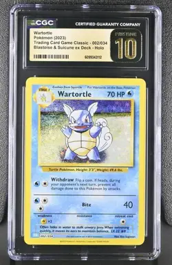 Wartortle *CGC PRISTINE 10* Holo *Classic Collection* #2 * Pokemon - Image 1