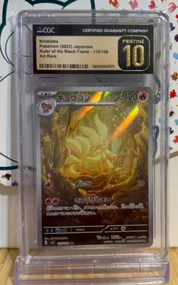 CGC 10 Pristine Ninetails 110/108 AR - Pokemon 2023 JP Ruler of the Black Flame - Image 1