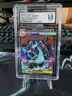 CGC 10 ERROR - Mega Charizard X ex 223/193 Pokemon Mega Dream Misaligned Texture - Image 1