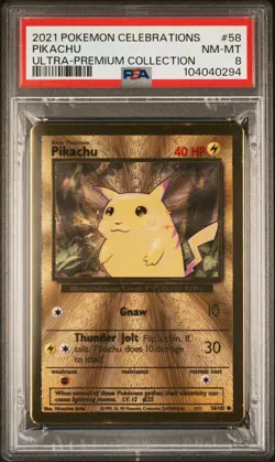 2021 Pokemon Celebrations UPC Pikachu PSA 8 Mint #58 Gold Englisch - Image 2