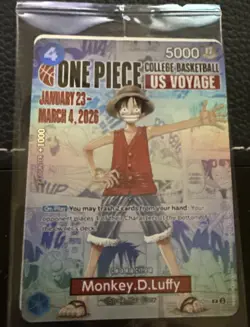 One Piece Monkey D. Luffy College Basketball Promo Card Houston SGA 03/04 - Image 1