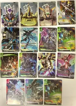 Gundam Card Game TCG Lot 12 x LEGEND RARE (LR) + 3 x C+ Resources - Image 1
