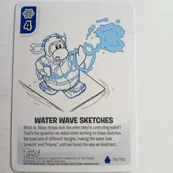 Club Penguin Card-Jitsu Water Wave Sketches 76/150 Topps Disney - Image 1