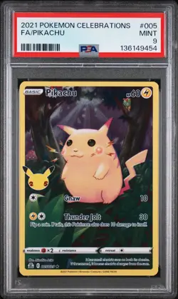 2021 POKEMON CELEBRATIONS #005 FULL ART/PIKACHU PSA 9 - Image 1