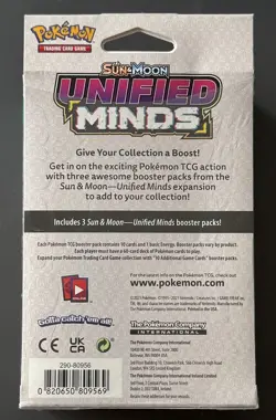 POKEMON Sun and Moon UNIFIED MINDS 3 Booster Pack Hanger Box - Sealed - Image 2