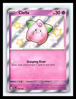 💥 CLEFFA - # 206/091 Pokemon 2024 TCG SV: Paldean Fates Baby Shiny Rare Holo - Image 1