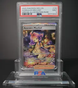 2025 POKEMON MEG EN-MEGA EVOLUTION #183 ACEROLA'S MISCHIEF PSA 9 - Image 1