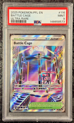 2025 POKEMON PFL EN BATTLE CAGE ULTRA RARE #116 💎 PSA 9 - Image 1