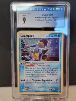 CGC 9.MINT+ Swampert 2003 EX Ruby & Sapphire 13/109 Reverse Holo Pokemon Spanish - Image 1