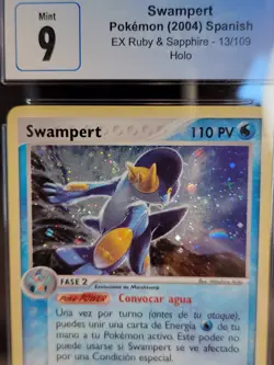 CGC 9.MINT+ Swampert 2003 EX Ruby & Sapphire 13/109 Reverse Holo Pokemon Spanish - Image 2