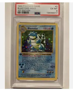 PSA 6 Pokemon Base 1st Edition Shadowless Holo Rare Blastoise EX-MT - Image 1