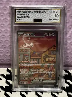 Pokemon Scarlet & Violet Black Star Promo Mew EX 053 AGS Gem-MT 10 FA Holo 2023 - Image 3