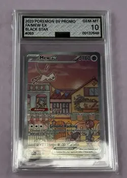 Pokemon Scarlet & Violet Black Star Promo Mew EX 053 AGS Gem-MT 10 FA Holo 2023 - Image 5