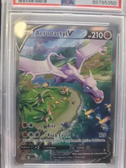 Pokemon TCG Aerodactyl v Alternate Full Art #180/196 SWSH Lost Origin PSA 10 Gem - Image 3