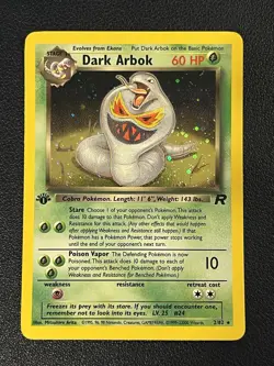 Pokemon Team Rocket Set 1st Edition Dark Arbok 2/82 Holo Rare NM-LP - Image 1