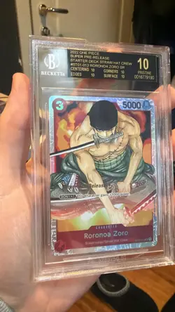 One Piece CCG Roronoa Zoro Super Pre-Release ST01-013 BGS 10 BLACK LABEL - Image 3